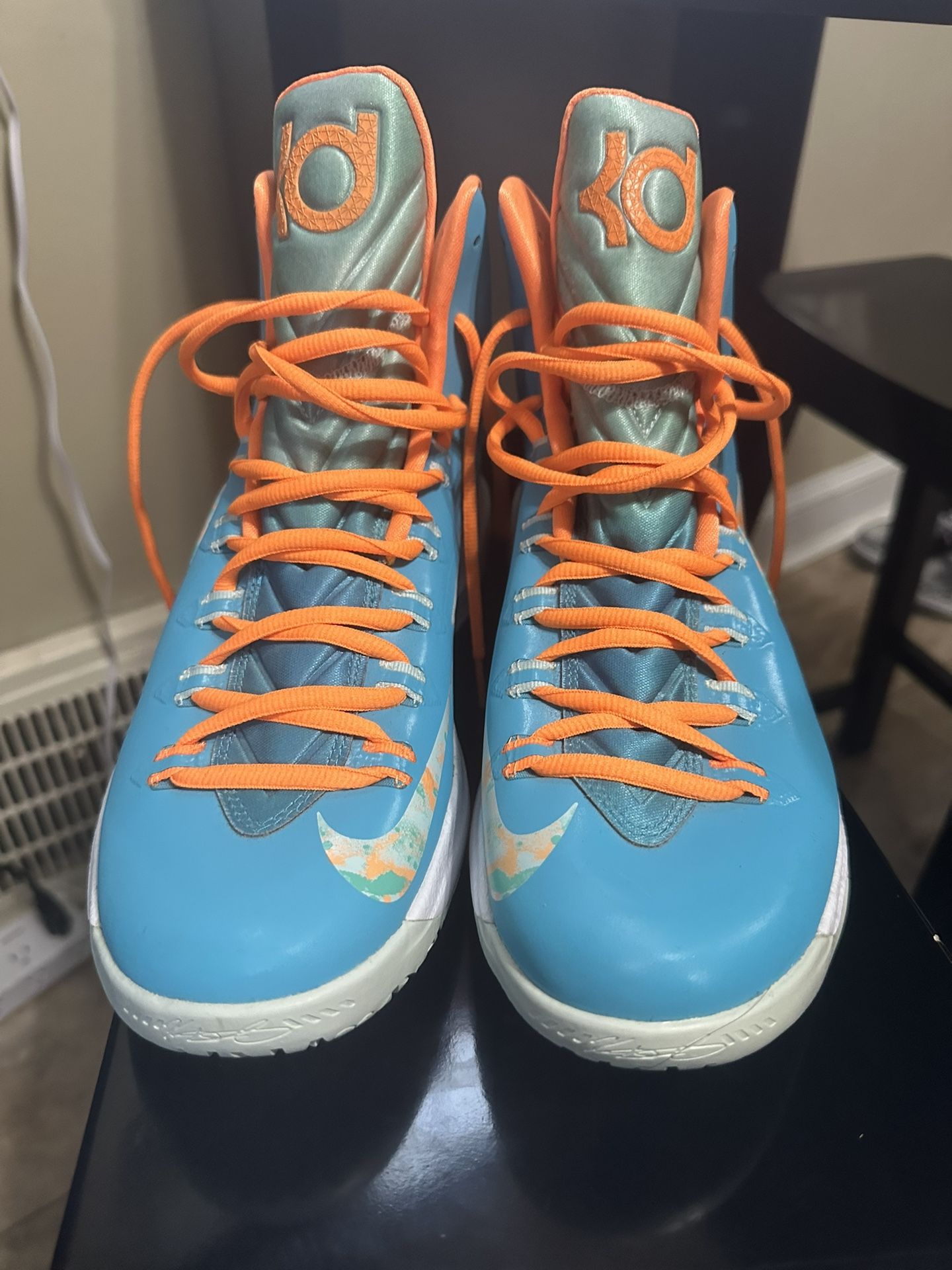 Nike KD 5 Easter Turquoise And Orange Size 10 1/2