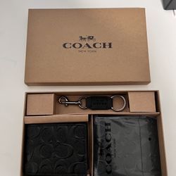Coach Men's Signature Canvas Wallet Gift Set