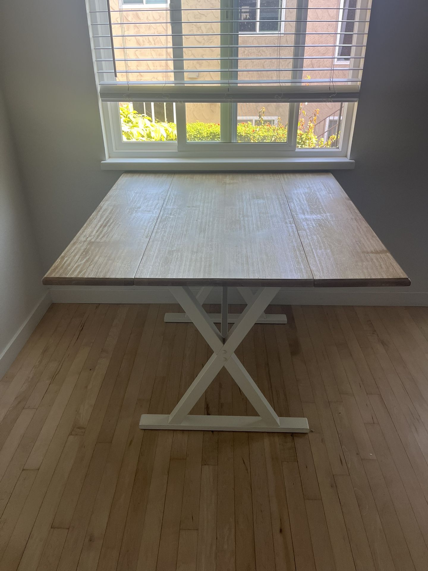 Wood Farmhouse Kitchen Table Solid Sturdy