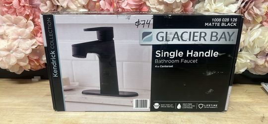 Glacier Bay Kendrick Single Hole Single-Handle Bathroom Faucet in Matte Black