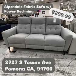 Alpendale Fabric Sofa W/ Power Reclining 