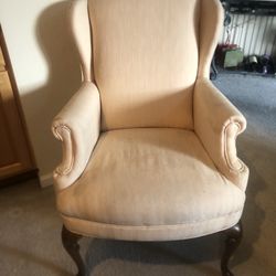 Queen Anne Style Wing Back Chair