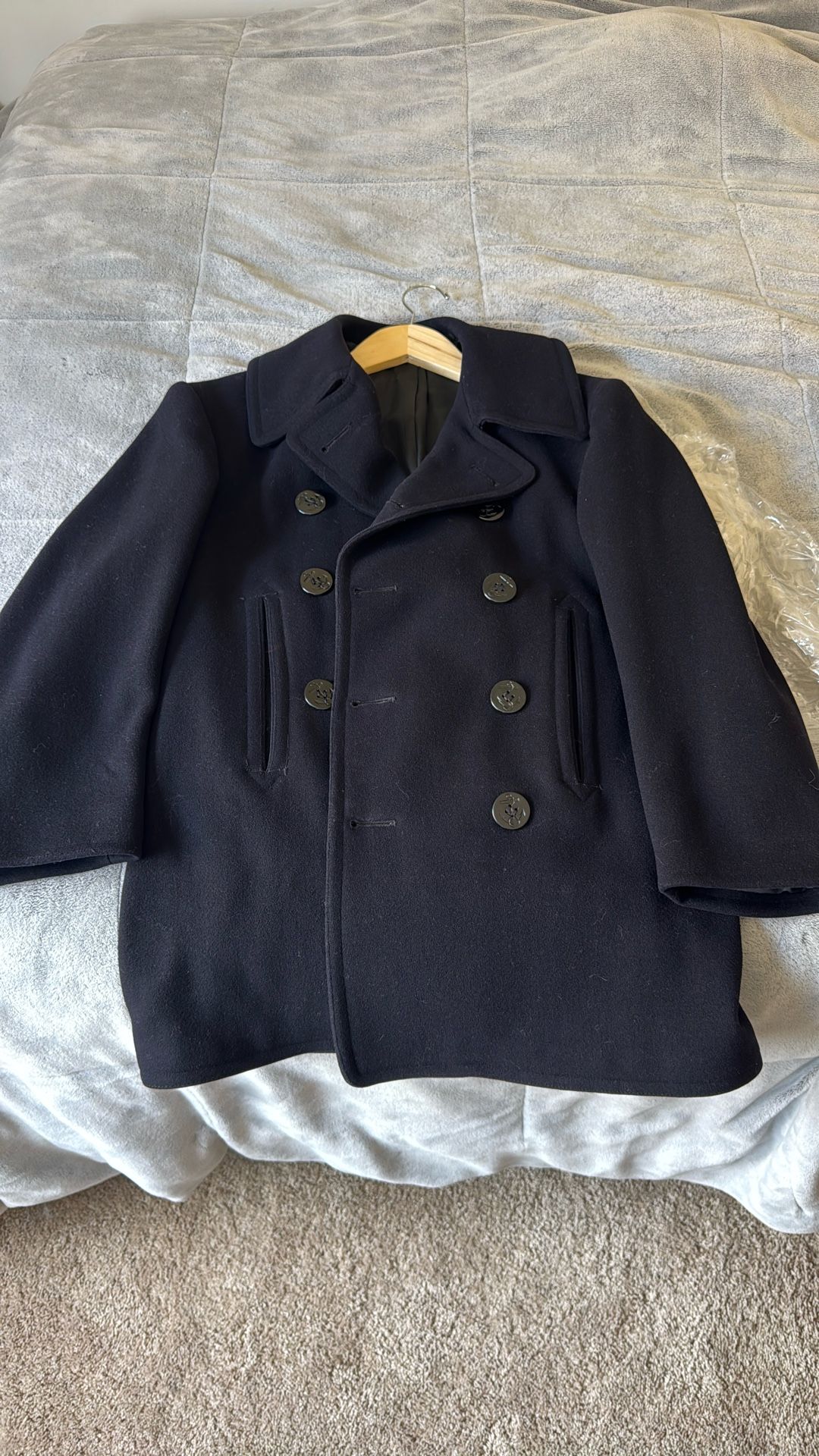Vintage Authentic Navy Pea coat Medium Men Westminster 