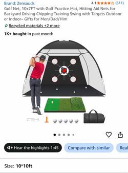 Zensouds 10x7 Golf Practice Net with Mat