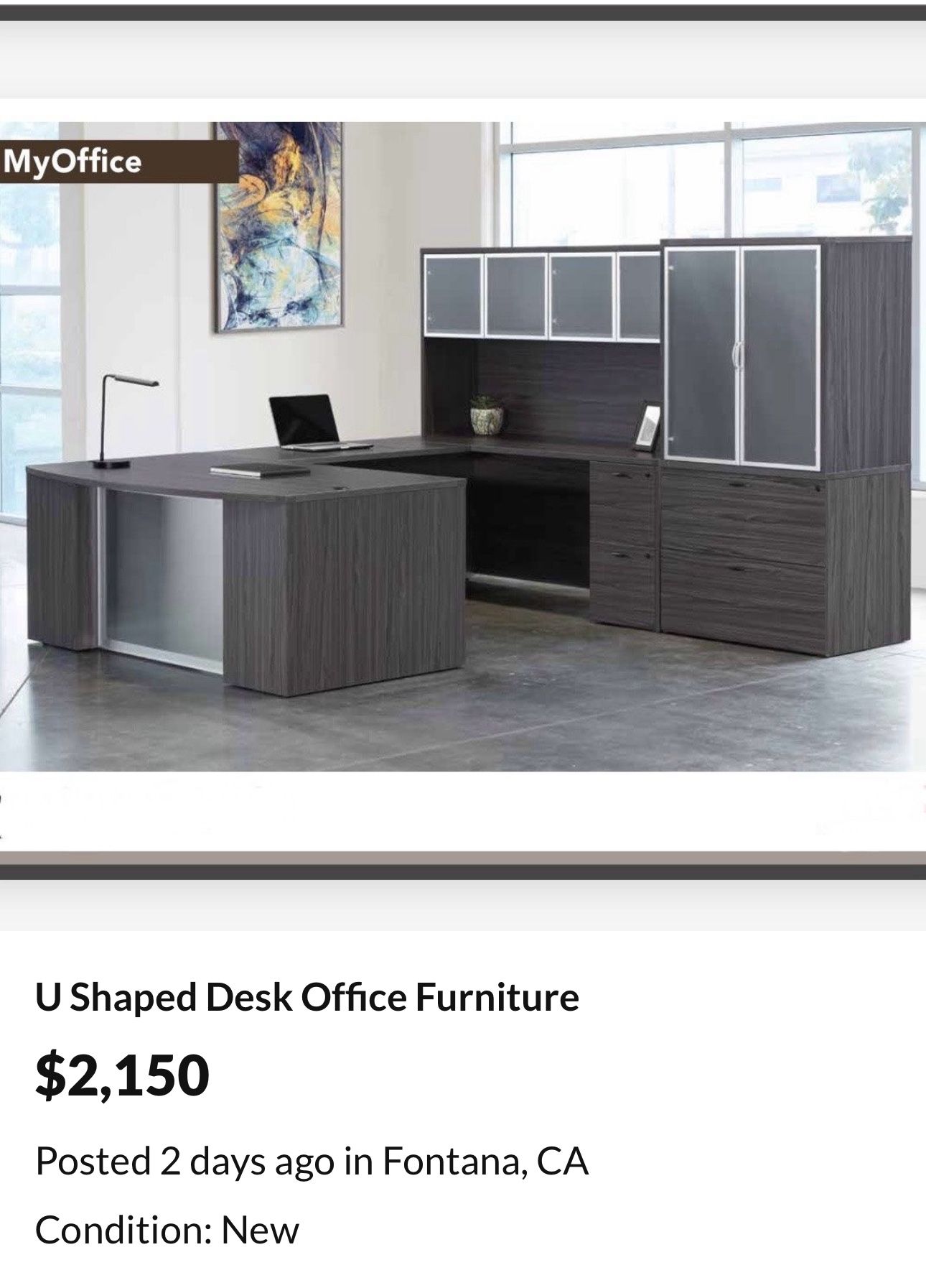 L Shaped Desk With Hutch And Shelves Office Furniture 