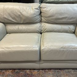 Two Mint Green Leather Couches
