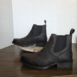 Ariat Midtown Rambler Square Toe Chelsea Boots Leather Brown Men’s Size 9 New