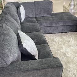 Altari Dark Gray L Shaped Sectional Sofa with Chaise /P