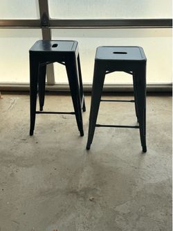 Four Metal Bar Stools