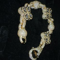 18 k Gold Plated 18 mm Ball Beaded Clover Bracelet 