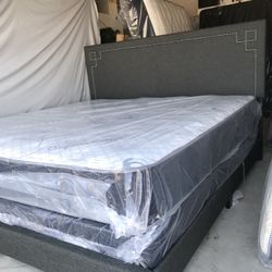 New King Size Bed Frame With Mattresses Included! 