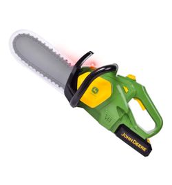 John Deere Kids Motorized Chainsaw Toy, Light & Sound Spinning Chain, Green