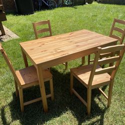 ikea wooden table and chairs