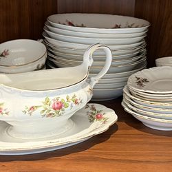 Fine China With Crystal Glasses