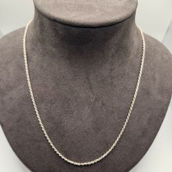 Italian Sterling Silver Diamond-Cut Rope Chain Necklace (22" / 6.7g)