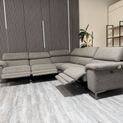 Living Spaces Felix Reclining Sectional Sofa – Retails ≈ $3,045 – Certified Clean + Free OC Delivery