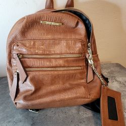 Steve Madden Mini Backpack Brown Leather Very Nice
