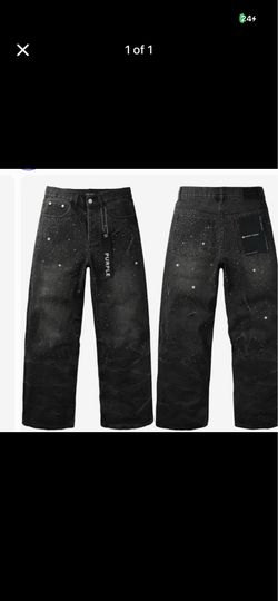 Purple rhinestone jeans brand