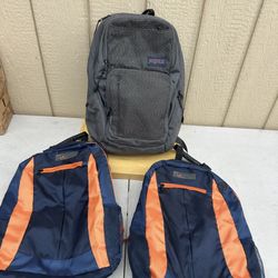 Three Backpacks One Is Jansport Other Two Unknown Brands Preowned