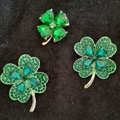 4 leaf Clover Shamrock Brooch Collection. $10 each