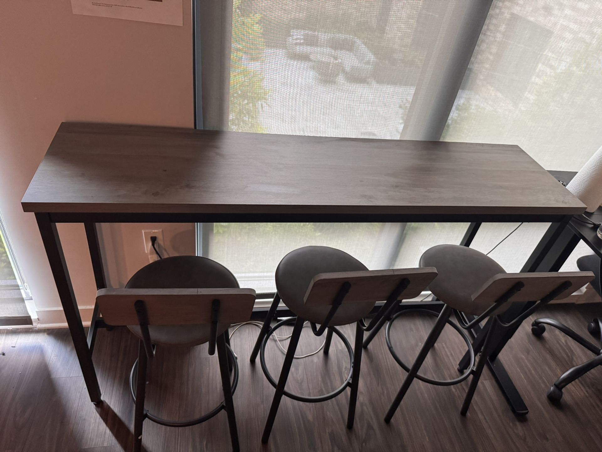 63’ High Table with 3 high chairs