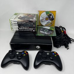 Microsoft Xbox 360 Slim Model 1439 320GB Console System Bundle 9 Games - Tested |