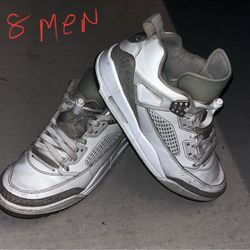Nike jordan SpiIke low Sz 8 Men White Neutral Gray