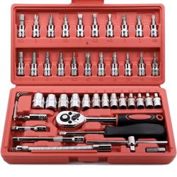 46pcs 1/4-Inch Socket Set Car Repair Tool 