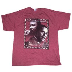 Vintage 2009 Martin Luther King Barrack Obama The dreamer , the Dream! Red shirt Size Mens Xlarge 