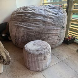 “The Big One” Lovesac Plus Matching Foot Stool 