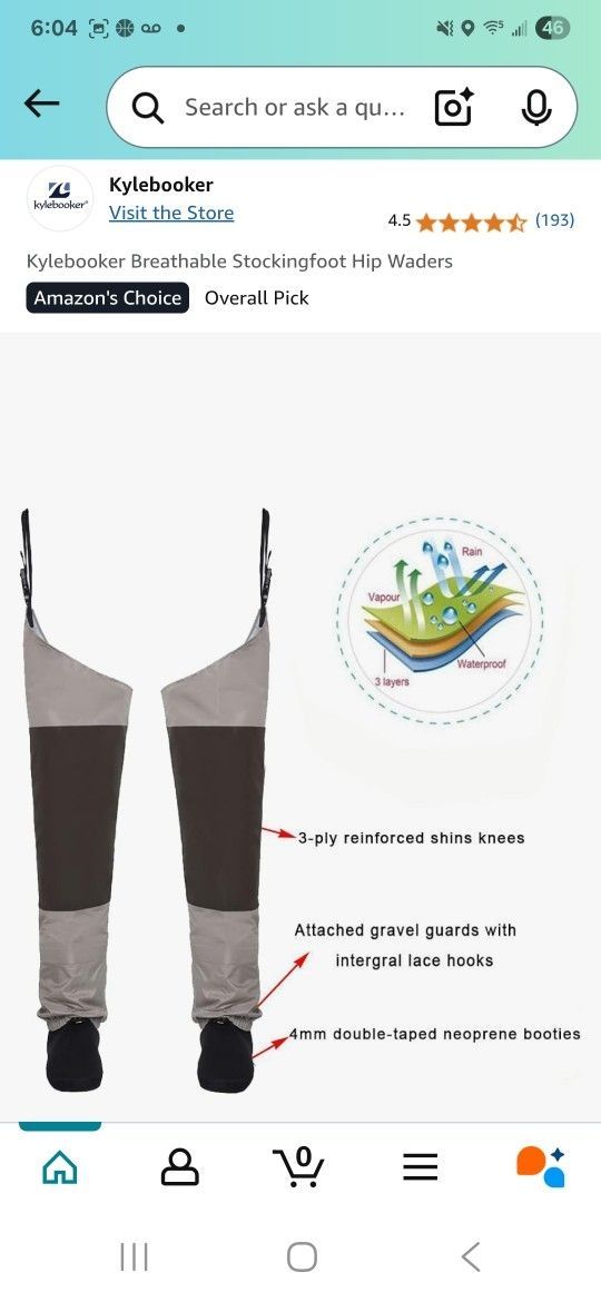 Kylebooker Breathable Stockingfoot Hip Waders