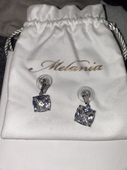 Melania Trump Silver Fashion Earrings