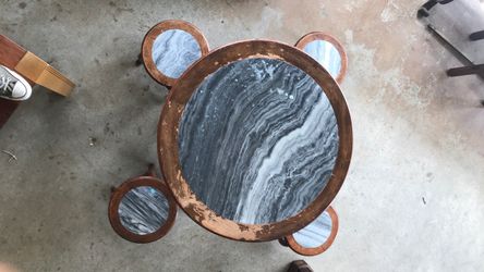 Marble table set with 4 stools