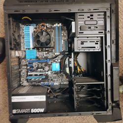Desktop Computer Case With Motherboard, Fans, Power Supply, CPU