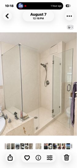Frameless Glass Shower Enclosure with Hardware
