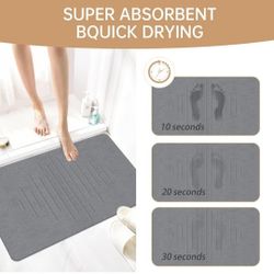 MODHAUS EXTRA LARGE Diatomite Stone Bath Mat - 31.5" x 19.7" - - Modern, Non-Slip, Absorbent Shower