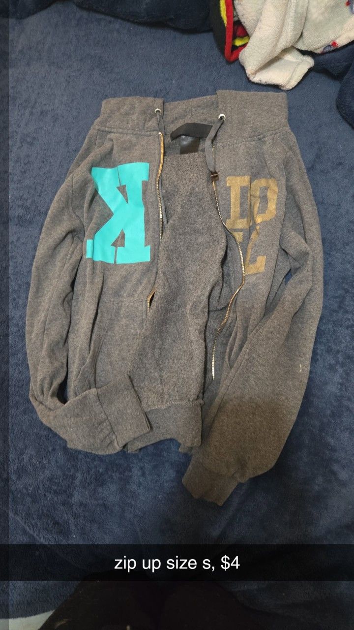 gray zip up