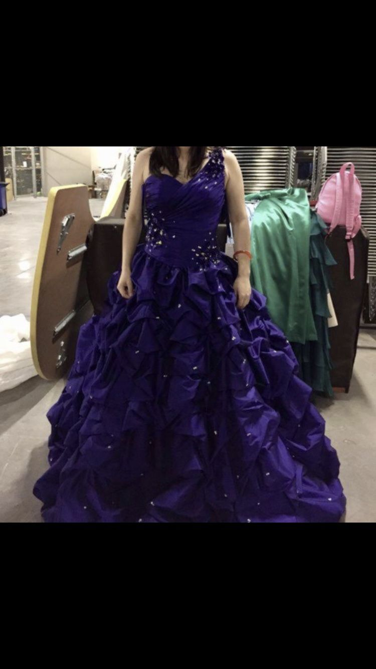 Purple Dress with Shawl