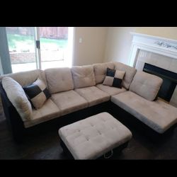 Sectional and ottoman