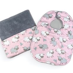 Sheep baby Bib Set