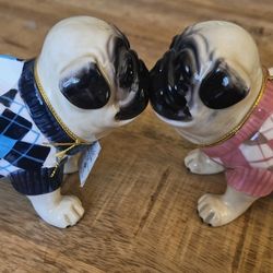 Magnetic Pugs Salt & Pepper Shakers Votive Candle Holder