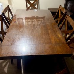 Solid Wood Dining Table Set – 6 Chairs