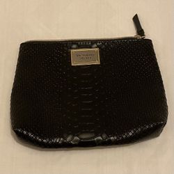 Victoria's Secret Black Faux Snakeskin Clutch Small Bag 6x8”