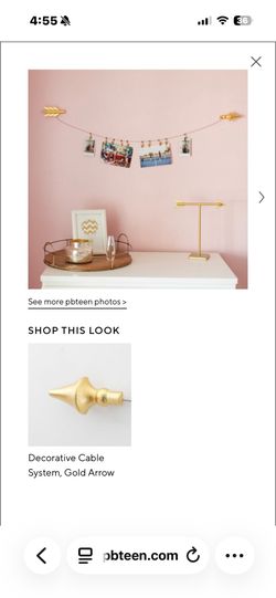 Pottery barn teen gold cable picture display
