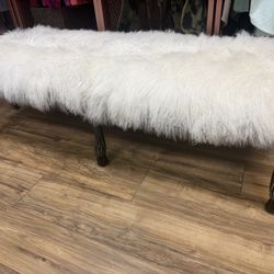 Tibetan Sheepskin Ottoman