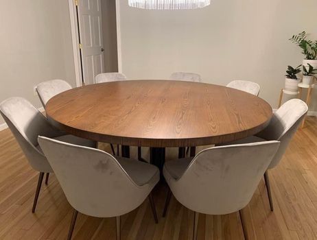 72 inches Large round custom Dining Table seats 8