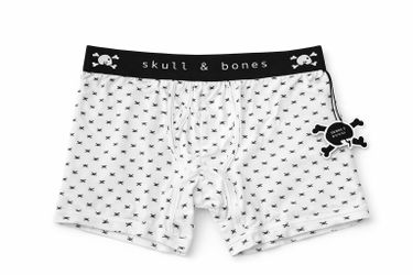 Skull & Bones Men’s Boxer Briefs – Size Medium (32–33” Waist), White