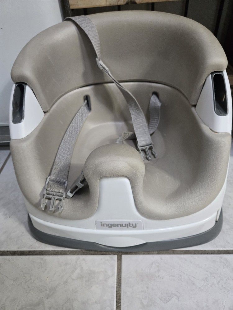 Ingenuity Baby Base 2-in-1 Booster Feeding and Floor Seat with Self-Storing Tray - Cashmere