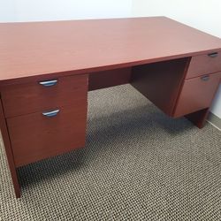 30 X 66 Cherry Executive Office Desk $250 Each (Good Condition) 2 In Stock