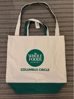 NWT Whole Foods New York Cty Columbus Circle Exclusive Cotton Tote Bag Green USA